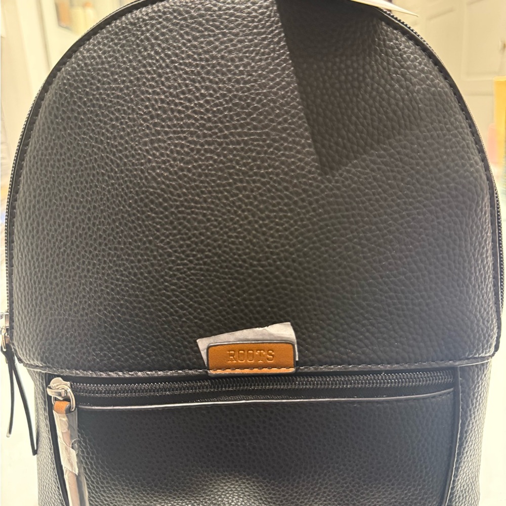 Roots Black Backpack with Minimalist Design